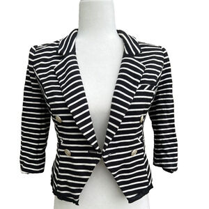 BREAD N BUTTER Striped Nautical Cotton Blend Stretchy jacket blazer sz 0 A000214